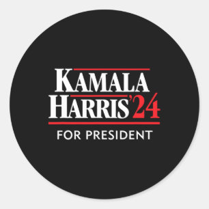 Adesivo Redondo Kamala Harris 24 Para O Presidente 2024