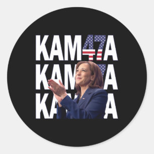 Adesivo Redondo Kamala Harris 47º Presidente Dos Estados Unidos