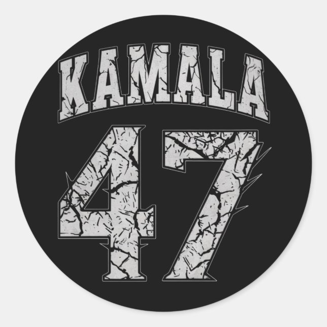 Adesivo Redondo Kamala Harris 47. º Presidente EUA América 2024 (Frente)