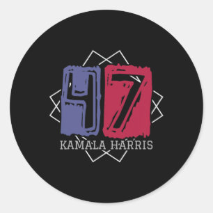 Adesivo Redondo Kamala Harris 47 O Presidente Da América Do Norte