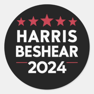 Adesivo Redondo Kamala Harris Andy Beshear 2024 Harris Beshear 202