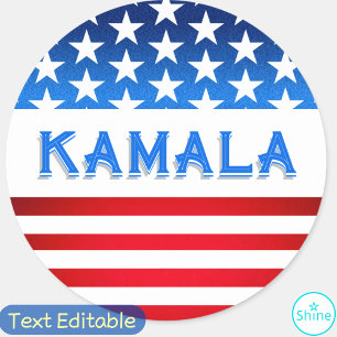 Adesivo Redondo Kamala Harris apoia as eleições de voluntários de