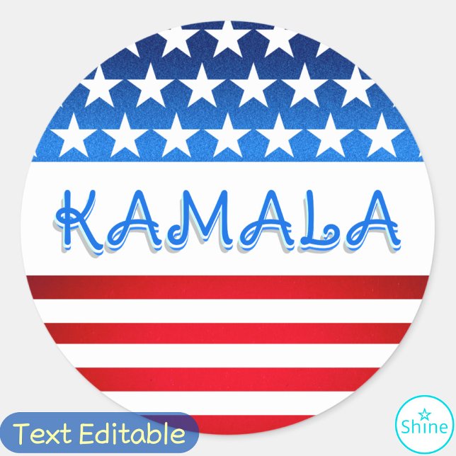 Adesivo Redondo Kamala Harris defensor dos voluntários Democratas  (Criador carregado)
