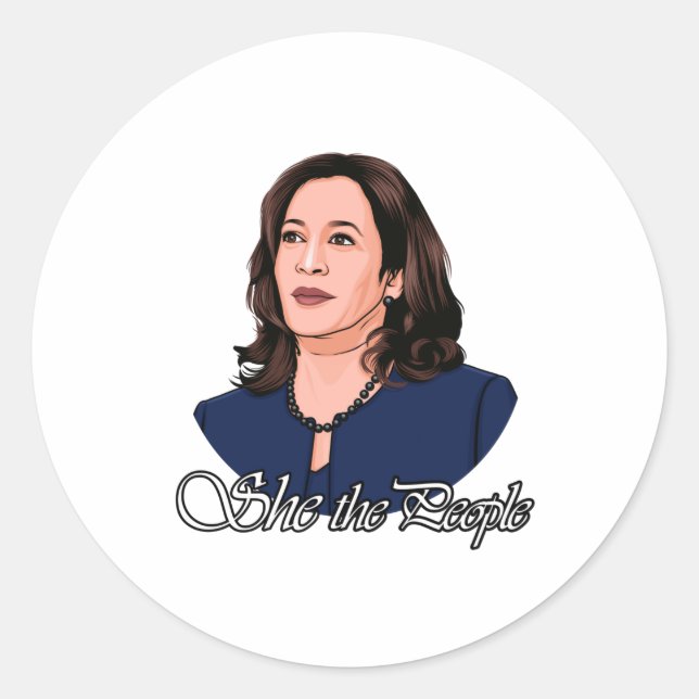 Adesivo Redondo KAMALA HARRIS - Ela As Pessoas (Frente)