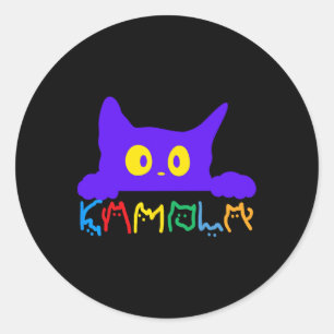 Adesivo Redondo Kamala Harris Funny Cat Letting Typografia Alpha