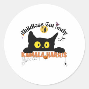 Adesivo Redondo Kamala Harris Halloween Infantil Lady Election