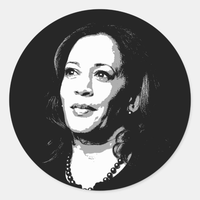 Adesivo Redondo Kamala Harris Impressão (Frente)