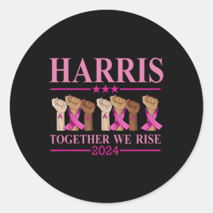 Adesivo Redondo Kamala Harris Juntos Surgimos Com Conhecimento Do