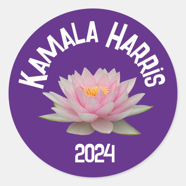 Adesivo Redondo Kamala Harris Lotus 2024 (Frente)