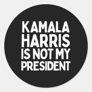 Adesivo Redondo Kamala Harris Não É Meu Presidente - Pro Trump Gif