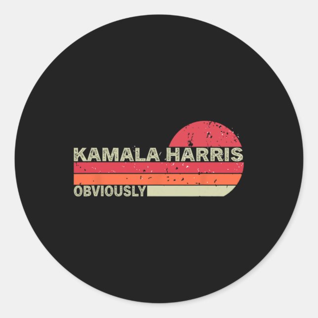 Adesivo Redondo Kamala Harris Obviamente. Harris Obviamente (Frente)