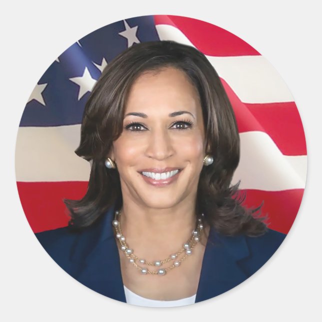 Adesivo Redondo Kamala Harris para a América (Frente)