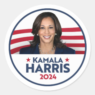 Adesivo Redondo Kamala Harris para o Presidente 2024