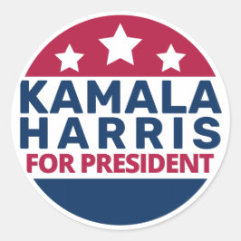 Adesivo Redondo Kamala Harris Para O Presidente 2024