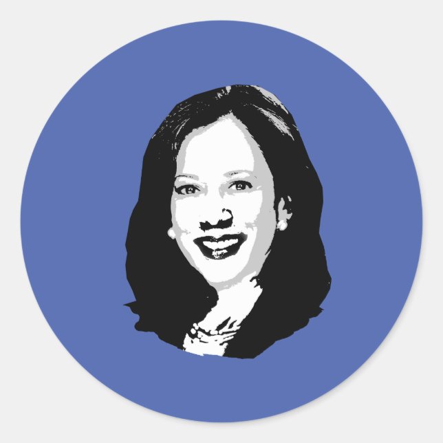 Adesivo Redondo Kamala Harris para o Presidente Portrait - (Frente)
