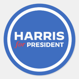 Adesivo Redondo Kamala Harris para Presidente