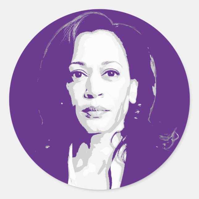 Adesivo Redondo Kamala Harris Portrait (Frente)