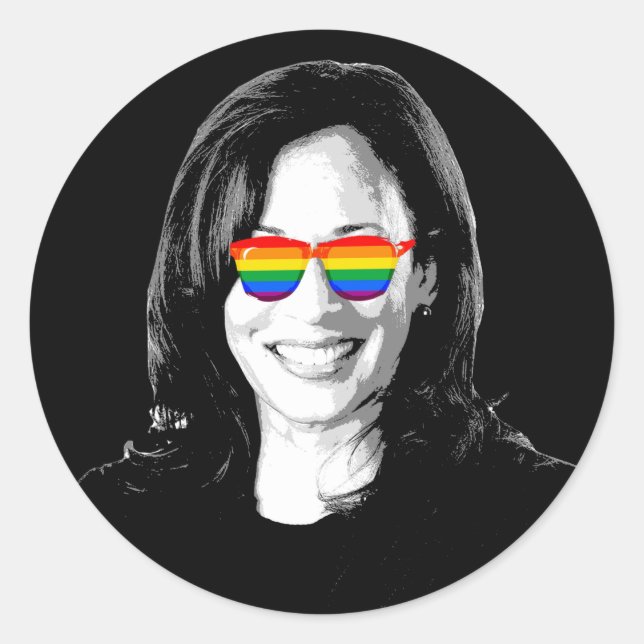 Adesivo Redondo Kamala Harris Pride (Frente)