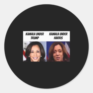 Adesivo Redondo Kamala Harris Sob Trump Funny Trump Apoiante