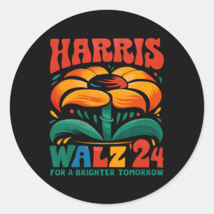 Adesivo Redondo Kamala Harris Tim W 2024 Peace Lgbt Harris W Waltz