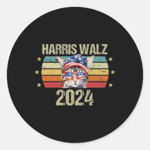 Adesivo Redondo Kamala Harris Tim Walz Walz Harris Walz Walz 202