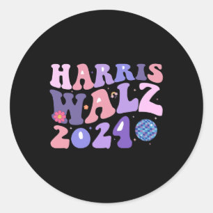 Adesivo Redondo Kamala Harris Tim Walz Walz Harris Walz Walz 202