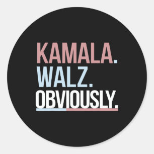 Adesivo Redondo Kamala Harris Tim Wheimer Obviamente Roupa Vote B