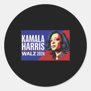 Adesivo Redondo Kamala Harris Tim Wheimer Waltz 2024 Peace Lgbt