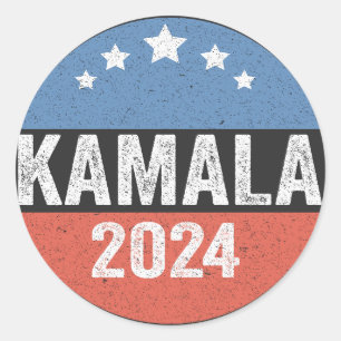 Adesivo Redondo Kamala Para A Eleição Do Presidente Kamala 2024