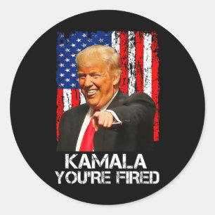 Adesivo Redondo Kamala, você é demitido Presidente Engraçado Trump