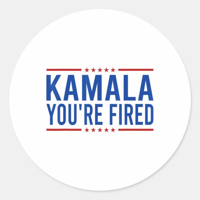 Adesivo Redondo Kamala Você está demitido 2024 Engraçado Donald Tr (Frente)