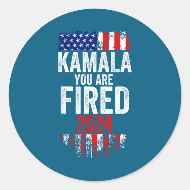 Adesivo Redondo Kamala You're Fired Funny Anti Kamala Harris Elect (Frente)