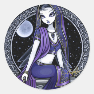 Adesivo Redondo "Kami" Roxo Moon Sari Fairy Stickers