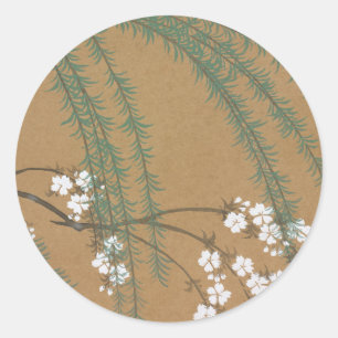 Adesivo Redondo Kamisaka Sekka japão tradicional de pintura