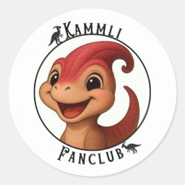 Adesivo Redondo Kammli Fanclub – Adorável Sticker de Dino