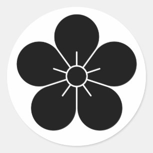 Adesivo Redondo [Kamon] Flor de ameixa