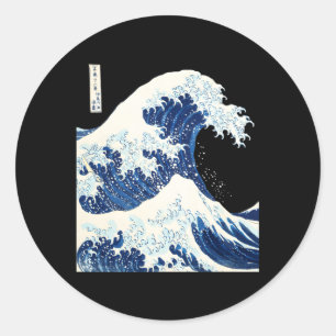 Adesivo Redondo Kanagawa Japonês O Oceano De Ondas De Excelente