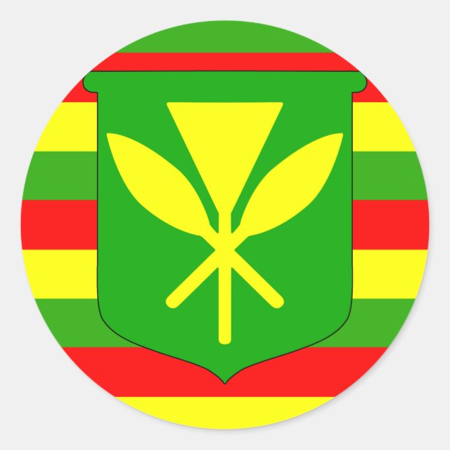 Adesivo Redondo Kanaka Maoli Flag (Frente)