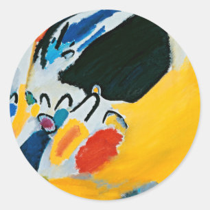 Adesivo Redondo Kandinski Impressão III Concerto Pintura Abstrata