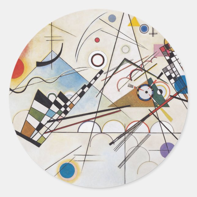 Adesivo Redondo Kandinsky 1923/Composição viii/pixdezines (Frente)