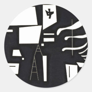 Adesivo Redondo Kandinsky - Branco, Suave e Duro