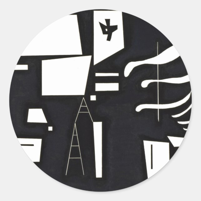 Adesivo Redondo Kandinsky - Branco, Suave e Duro (Frente)