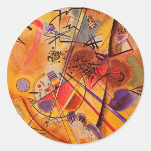 Adesivo Redondo Kandinsky Brown Yellow Red Blue