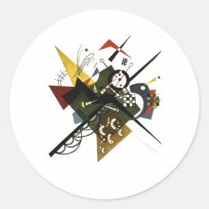 Adesivo Redondo Kandinsky em Branco II - Arte Expressionista Abstr