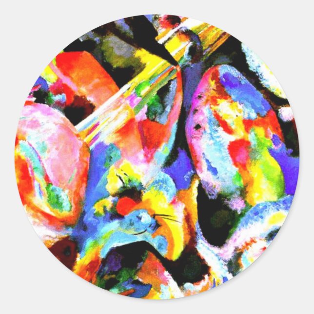 Adesivo Redondo Kandinsky - Imposição de Inundações (Frente)
