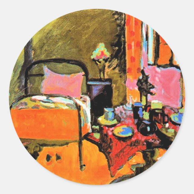 Adesivo Redondo Kandinsky - Quarto em Aintmillerstrasse, (Frente)