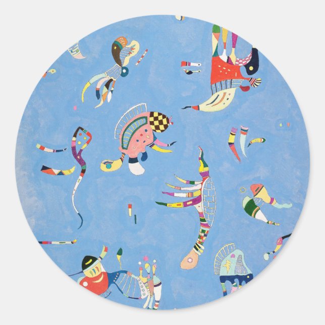 Adesivo Redondo Kandinsky Sky Blue Stickers (Frente)