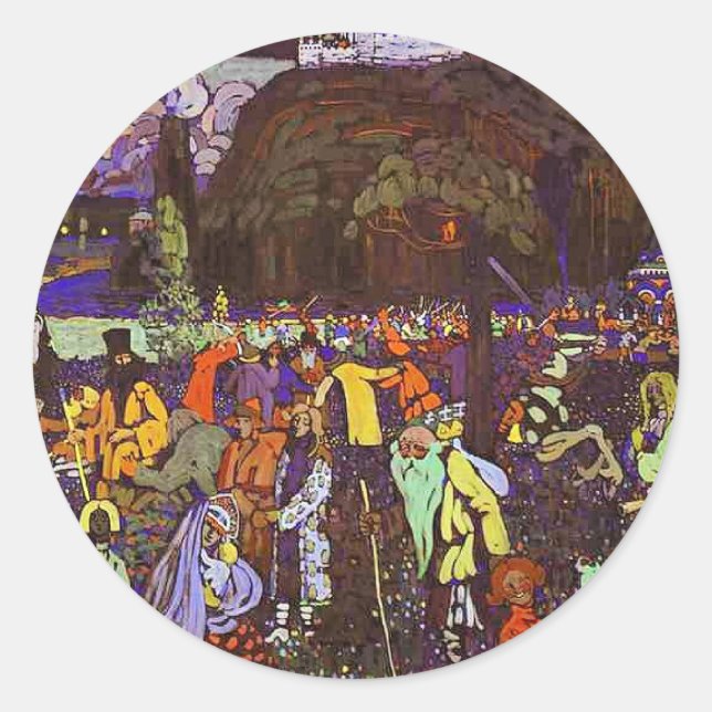 Adesivo Redondo Kandinsky - Vida Colorida, (Frente)