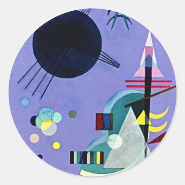 Adesivo Redondo Kandinsky - Violeta Verde (Frente)