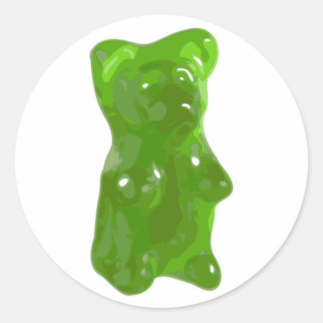 Adesivo Redondo Kandy Gummy Bear Verde (Frente)